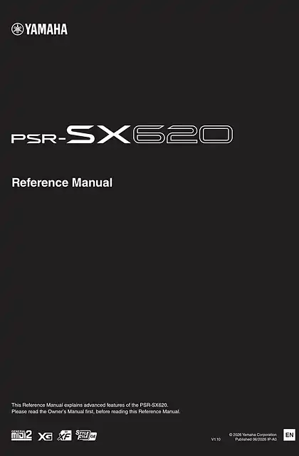 yamaha雅马哈PSR-SX620 Reference Manual